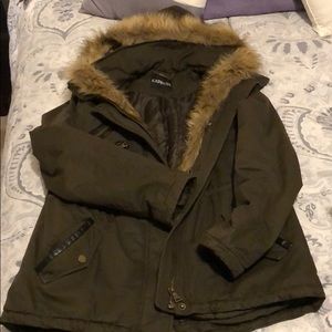 Express Olive Winter Coat
